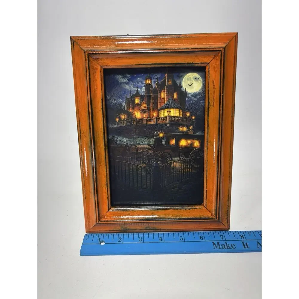 OOAK Haunted Mansion Halloween Framed Artwork Gothic Wall Decor 8x10